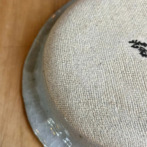 Beautiful Artisan Handmade Art Pottery 6” Bowl One Of A Kind Blue Crackle Bird - Picture 7 of 9